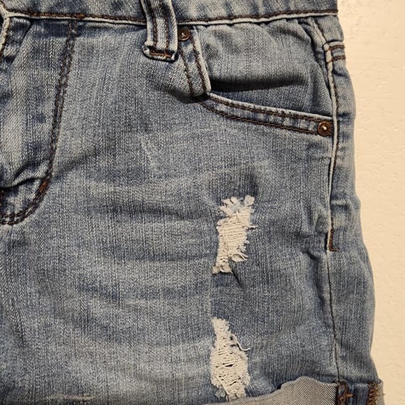 Denim Distressed Shorts - Blue Savy - Size 5/27 - Picture 14 of 14